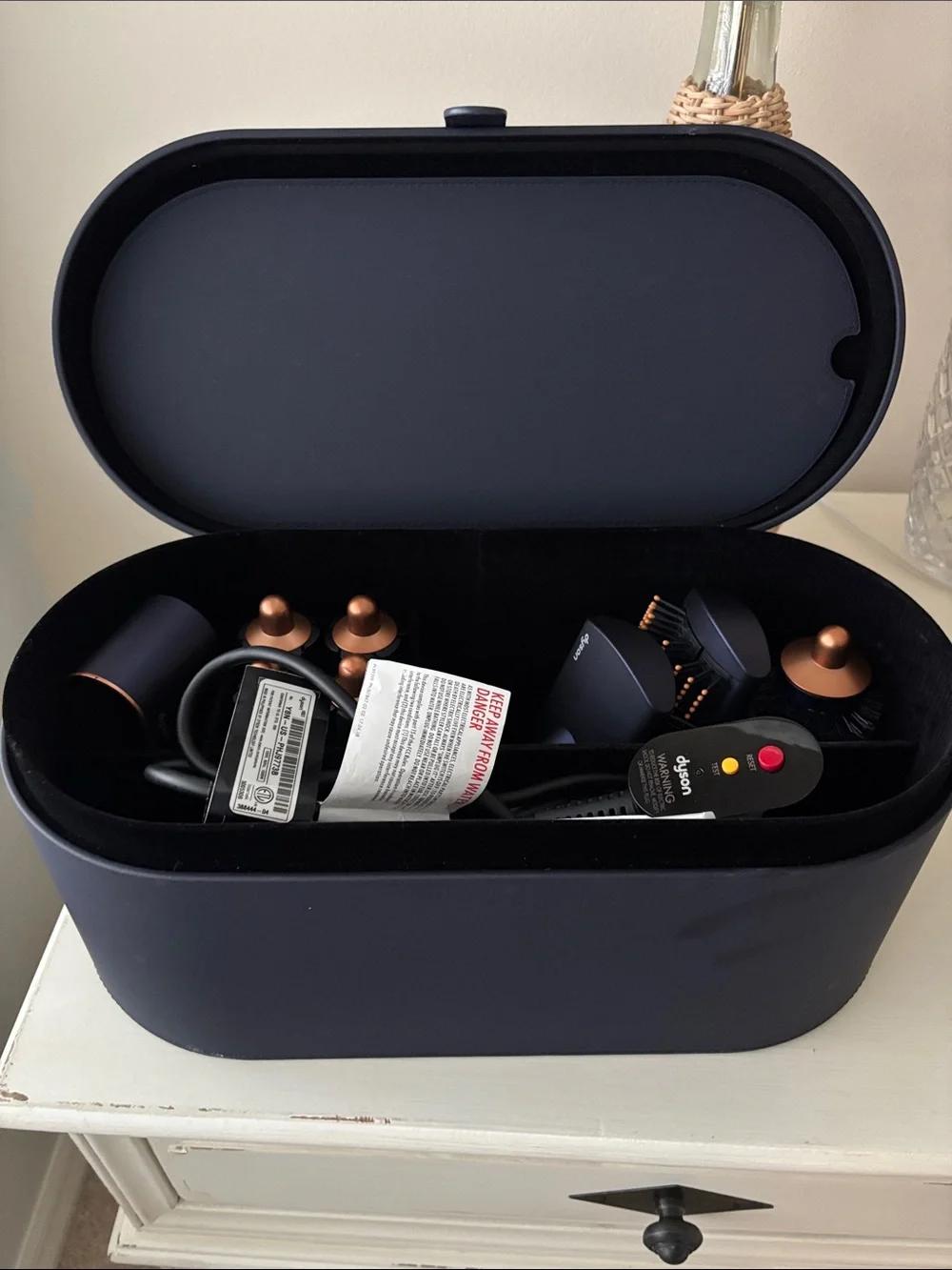 Dyson Blue and Copper Airwrap Complete Hair Styler with Attachments